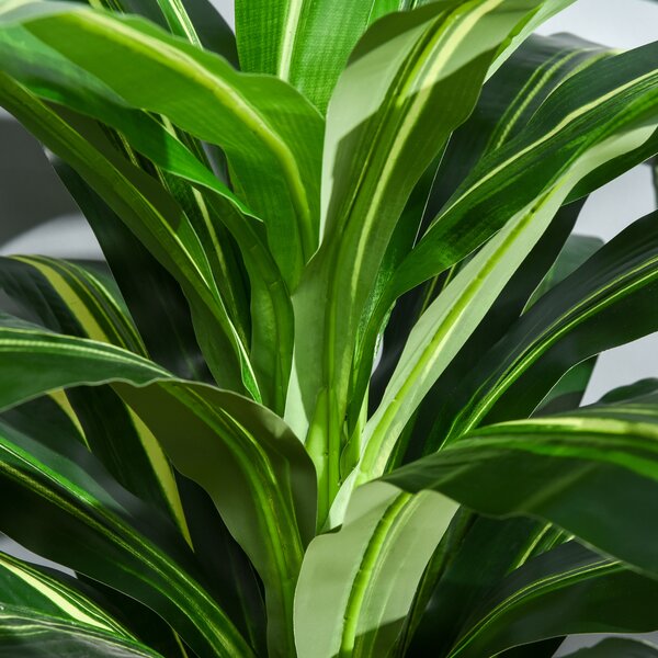 Outsunny 110cm/3.6FT Artificial Dracaena Tree Decorative Plant 40 Leaves with Nursery Pot, Fake Tropical Tree for Indoor Outdoor Décor Aosom UK