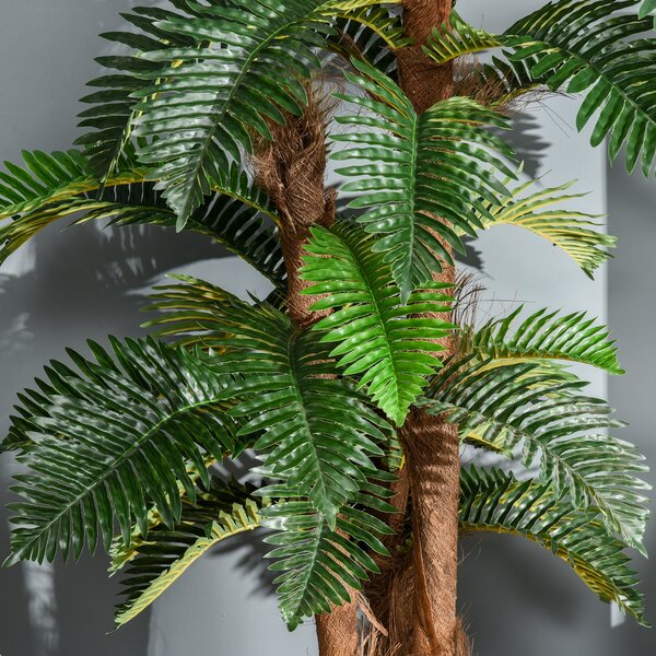 Outsunny 5FT Artificial Fern Tree with 36 Leaves, Decorative Fake Plant for Indoor Outdoor Décor, Nursery Pot Aosom UK