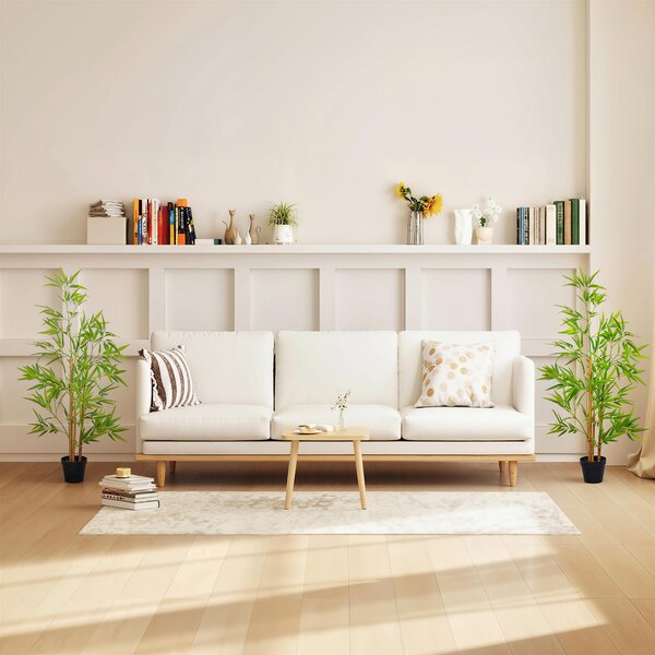 Outsunny Artificial Bamboo Trees, Set of 2, Decorative Plant with Nursery Pot, for Indoor Outdoor Use, 120cm Aosom UK
