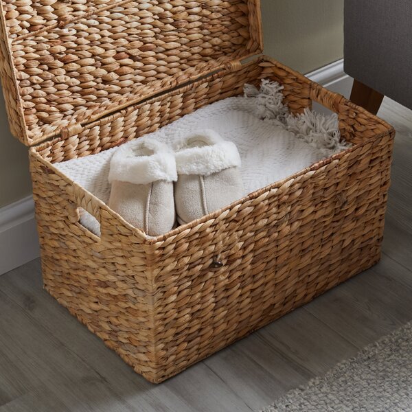 Small Water Hyacinth Storage Basket Trunk