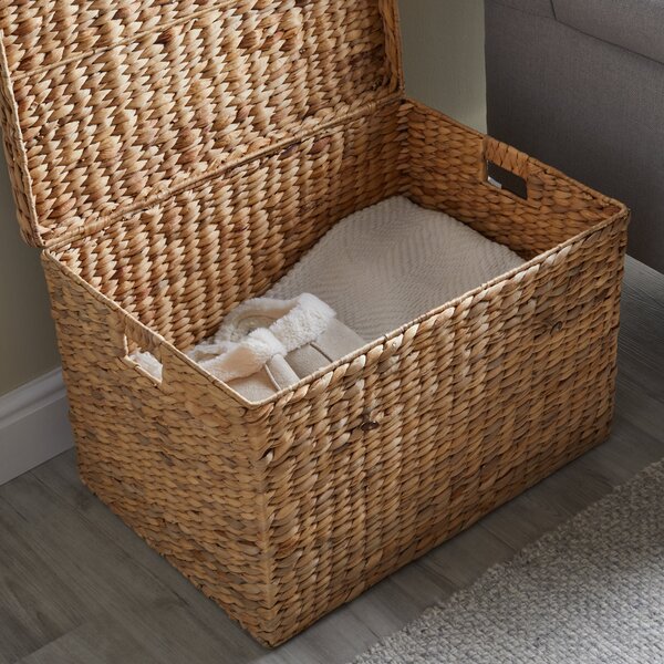 Large Water Hyacinth Storage Basket Trunk