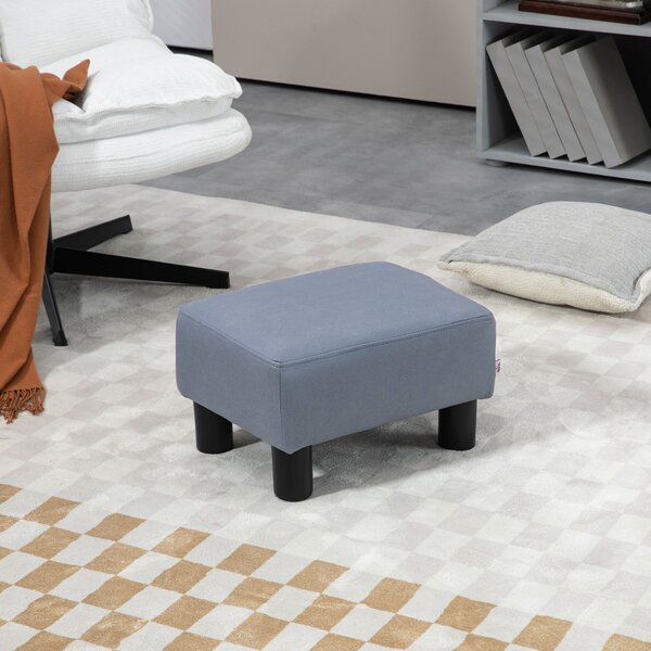 HOMCOM Compact Footstool, Small Foot Rest Chair with Legs for Home Office, 40 x 30 x 24cm, Grey Aosom UK