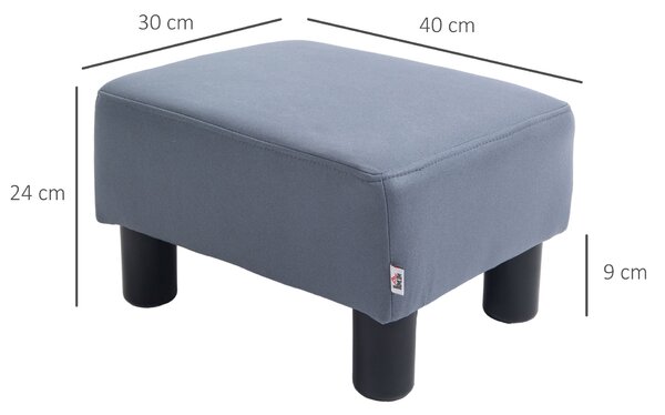 HOMCOM Compact Footstool, Small Foot Rest Chair with Legs for Home Office, 40 x 30 x 24cm, Grey Aosom UK