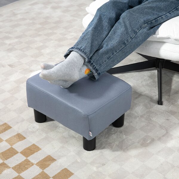 HOMCOM Compact Footstool, Small Foot Rest Chair with Legs for Home Office, 40 x 30 x 24cm, Grey Aosom UK