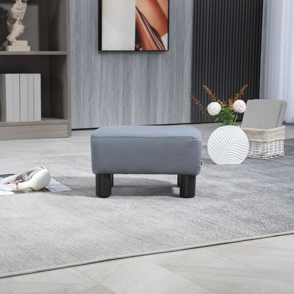 HOMCOM Compact Footstool, Small Foot Rest Chair with Legs for Home Office, 40 x 30 x 24cm, Grey Aosom UK