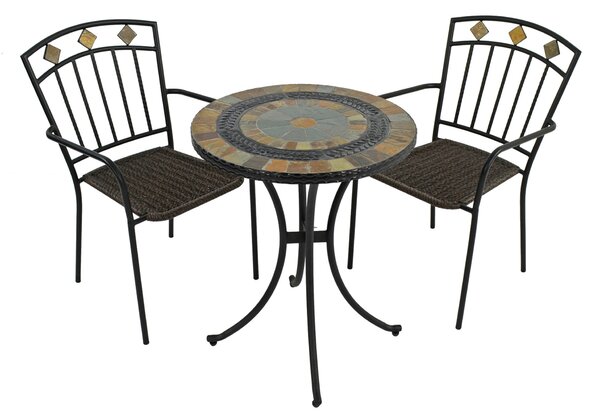 Virginia 60cm Bistro Table Set with 2 Mayfield Chairs