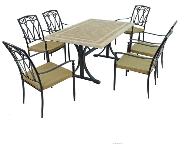 Hampton 6 Seater Dining Set with Ascot Chairs