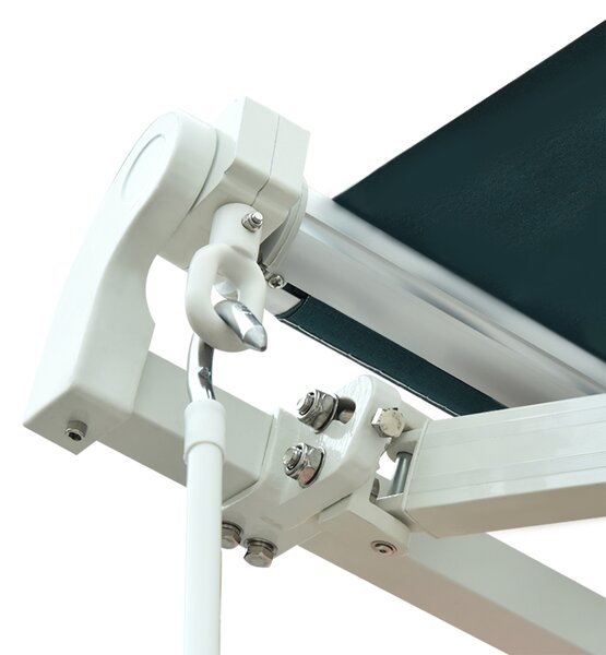 Outsunny 3 x 2.5m Manual Retractable Awning for Patio 15-45° Sun Canopy with Waterproof Fabric Porch Awning for Home - Greyish Green Aosom UK