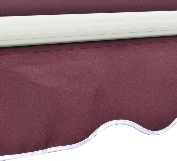 Outsunny 3 x 2.5m Manual Retractable Awning for Patio 15-45° Sun Canopy with Waterproof Fabric Porch Awning for Home - Wine Red Aosom UK