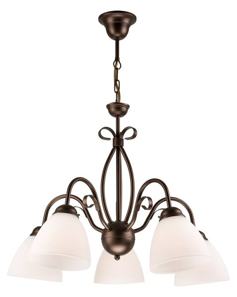 Adoro hanging light, 5-bulb, brown