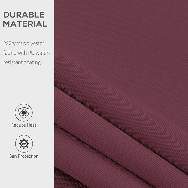Outsunny 3 x 2.5m Manual Retractable Awning for Patio 15-45° Sun Canopy with Waterproof Fabric Porch Awning for Home - Wine Red Aosom UK