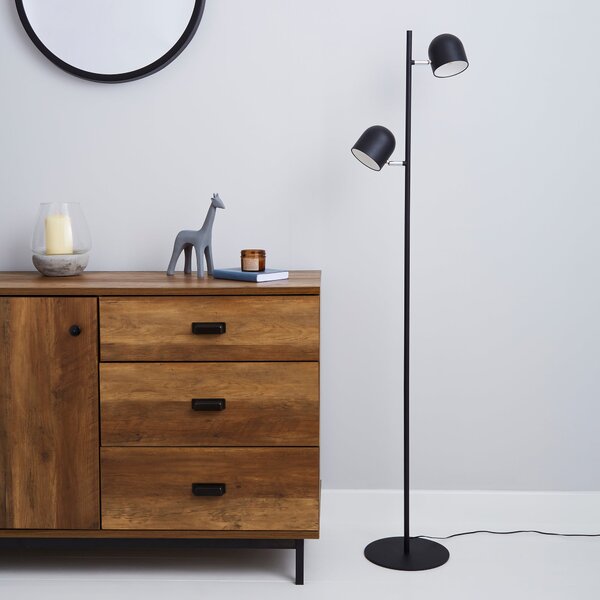 Harme 2 Light Black Touch Dimmable Floor Lamp