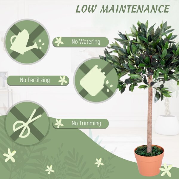 Outsunny 3ft Faux Olive Tree, Lifelike Indoor Plant, Decorative Greenery, in Orange Pot Aosom UK