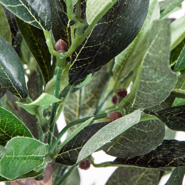 Outsunny 3ft Artificial Olive Tree Indoor Plant Greenery for Home Office Potted in An Orange Pot Set of 2 Aosom UK