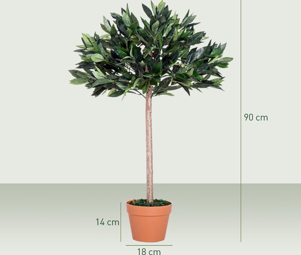Outsunny 3ft Faux Olive Tree, Lifelike Indoor Plant, Decorative Greenery, in Orange Pot Aosom UK