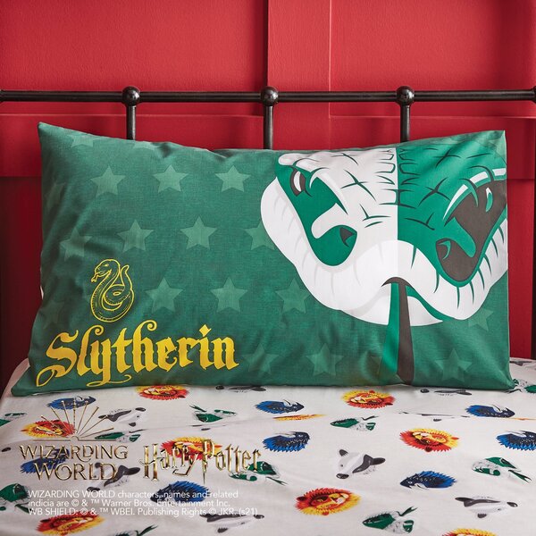 Harry Potter Slytherin House Reversible Duvet Cover and Pillowcase Set