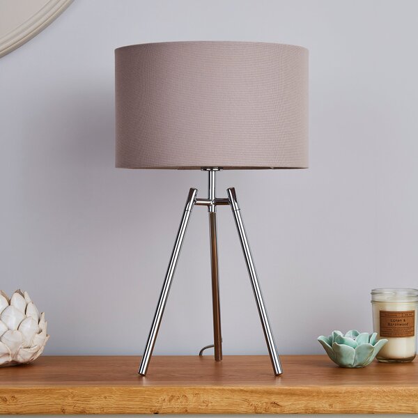 Nora Chrome Tripod Table Lamp