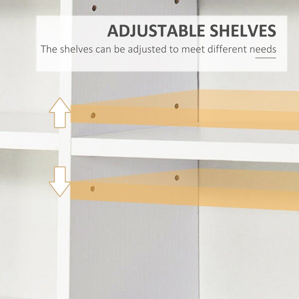HOMCOM CD / DVD Storage Shelf Storage Unit for 1116 CDs Height-Adjustable Compartments 102 x 24 x 195 cm White