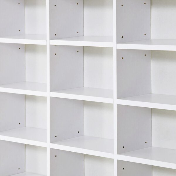 HOMCOM CD / DVD Storage Shelf Storage Unit for 1116 CDs Height-Adjustable Compartments 102 x 24 x 195 cm White
