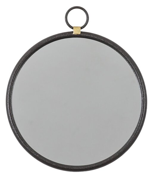 Orient Gold Effect Round Mirror 40 x 45cm Black