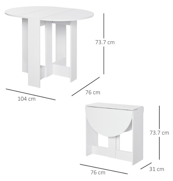 HOMCOM Folding Drop Leaf Dining Table Foldable Bar Table for Small Kitchen,Dining Room Aosom UK