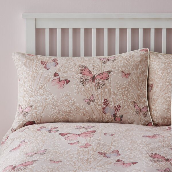 Botanica Butterfly Blush Reversible Duvet Cover and Pillowcase Set