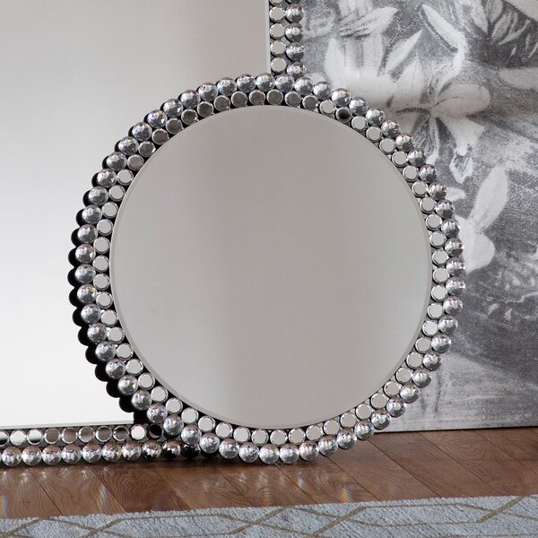 Elida Round Mirror 60cm Silver