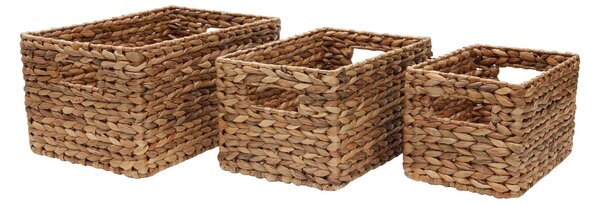 Water Hyacinth Set of 3 Small Baskets