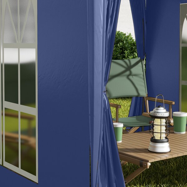 Outsunny 2 x 2m Waterproof Gazebo, Gazebo with Sides, Lightweight Marquee with Removable Walls, Party Tent Canopy with Carry Bag, Blue Aosom UK
