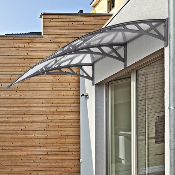 Outsunny Door Canopy Awning Outdoor Window Rain Shelter Cover for Front/Back Door Porch Clear 200 x 75cm