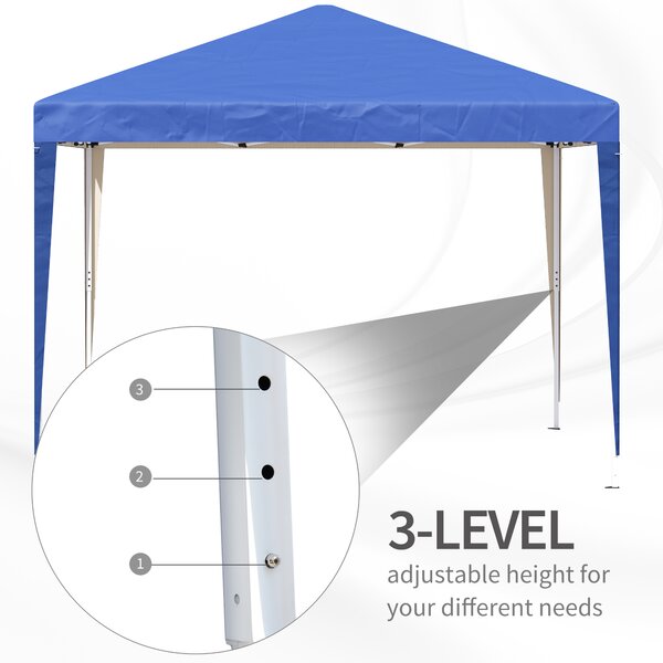 Outsunny 3 x 3m Pop Up Gazebo with Sides, Weather Resistant Gazebo with Carry Bag for Events and Weddings, Blue Aosom UK
