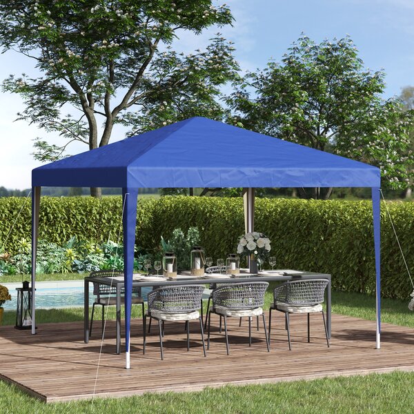 Outsunny 3 x 3m Pop Up Gazebo with Sides, Weather Resistant Gazebo with Carry Bag for Events and Weddings, Blue Aosom UK