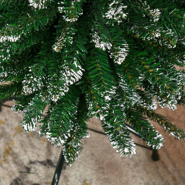 HOMCOM 6.5FT Artificial Snow Dipped Christmas Tree Xmas Pencil Tree Holiday Home Indoor Decoration with Foldable Black Stand, Green