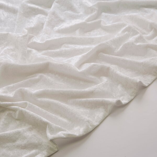 White Crushed Velour Throw Blanket