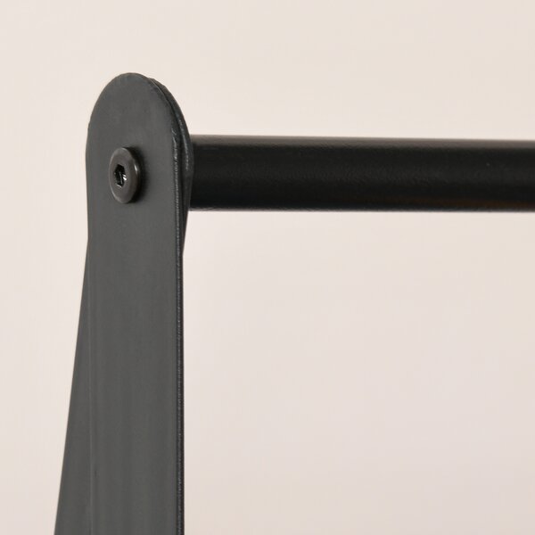 HOMCOM Garment Rack: Freestanding Metal Rail with 2-Tier Shelves, Bedroom & Entryway Storage, Black Aosom UK