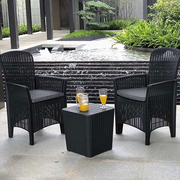 Faro 2 Seater Black Bistro Set