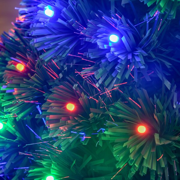 HOMCOM 3ft 90cm Fiber Optic Xmas Tree Artificial Christmas Tree Aosom UK