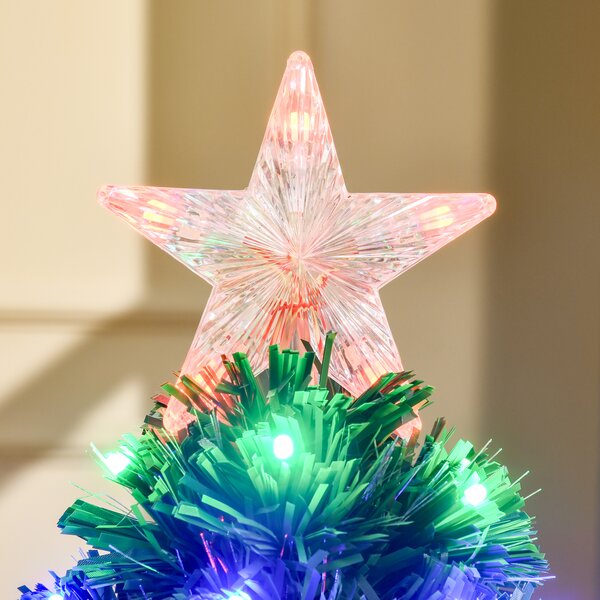 HOMCOM 3ft 90cm Fiber Optic Xmas Tree Artificial Christmas Tree Aosom UK