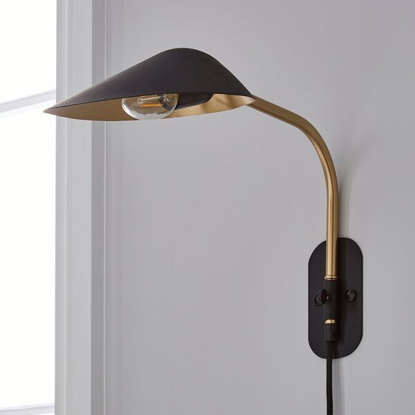 Savona Black Plug In Wall Light