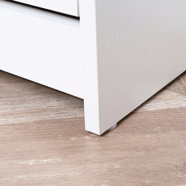 HOMCOM Shoe Storage Cabinet With 3 Drawers, Chipboard-White