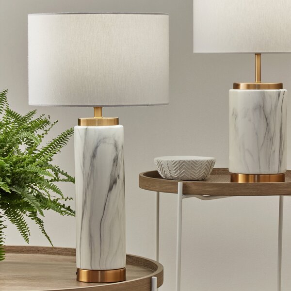 Pacific Lifestyle Carrara Table Lamp Marble Effect Marble