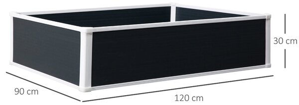 Outsunny Garden Raised Bed Planter Grow Containers for Outdoor Patio Plant Flower Vegetable Pot PP 120 x 90 x 30 cm