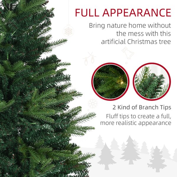 HOMCOM 1.2m Prelit Christmas Tree Artificial Tree Spruce Tree, Plastic Stand-Green Aosom UK