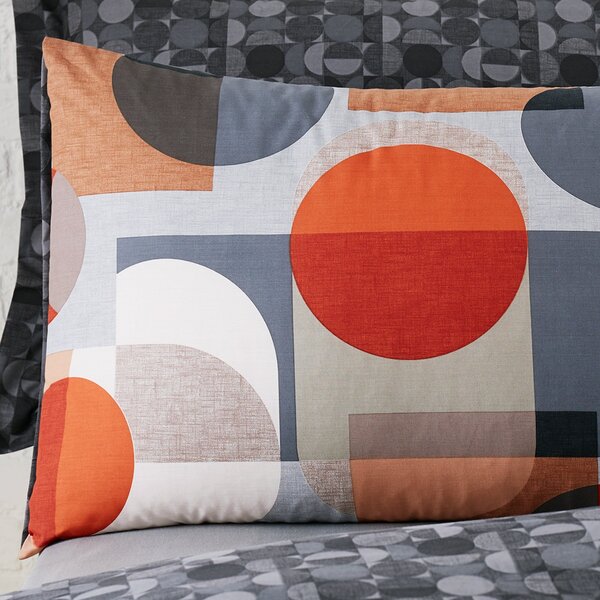 Elements Oscar Reversible Orange Duvet Cover and Pillowcase Set