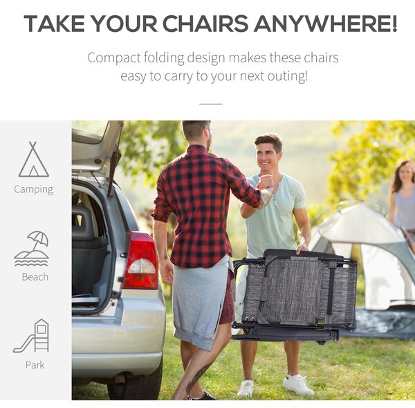 Outsunny Zero Gravity Chair, Folding Deck Chair with Cup Holder and Sunshade, Reclining Patio Sun Lounger, Grey Aosom UK