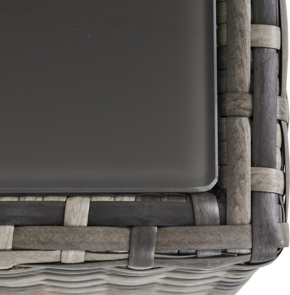 Outsunny Rattan Coffee Table Ready to Use Outdoor Furniture Suitable for Garden Backyard Deep Grey Aosom UK