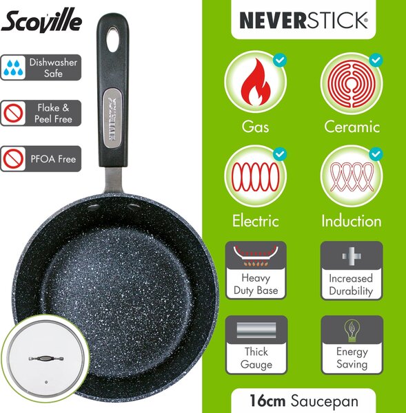 Scoville Neverstick Non-stick Aluminium Saucepan, 16cm