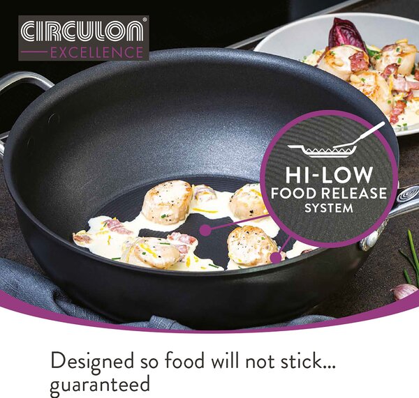 Circulon Excellence Non-Stick Hard Anodised Aluminium Induction Frying Pan, 30cm