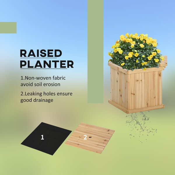 Outsunny Raised Garden Bed, Dual-Purpose Garden Boxes with Bench, Wooden Patio Furniture, 176 x 38 x 40 cm Aosom UK