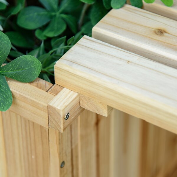 Outsunny Raised Garden Bed, Dual-Purpose Garden Boxes with Bench, Wooden Patio Furniture, 176 x 38 x 40 cm Aosom UK